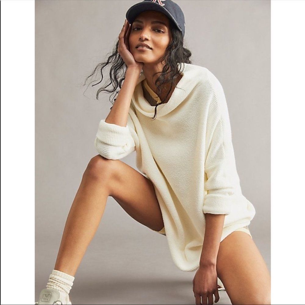Free People Ottoman Slouchy Tunic Ecru Cream size XS NEW - Picture 5 of 8